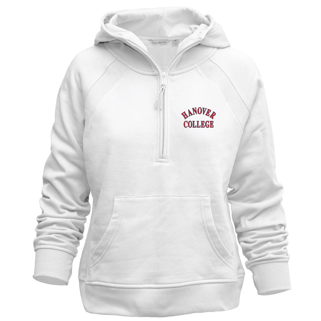 Ladies Asana Half Zip Hoodie | White – Hanover College Campus Store