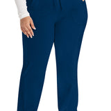 Ladies Mid Rise Straight Leg Scrub Drawstring Pant | Navy