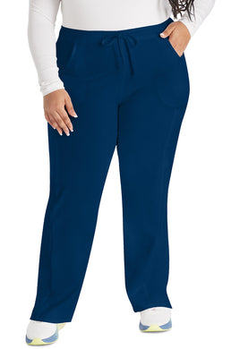 Ladies Mid Rise Straight Leg Scrub Drawstring Pant | Navy
