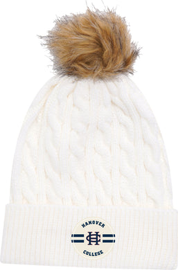 Knit Winter Hat w/ Fur Pom, Winter White