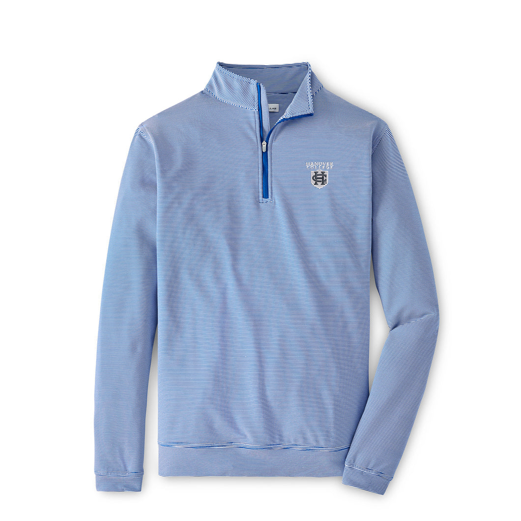 Perth Sugar Stripe Performance 1/4 Zip | Navy