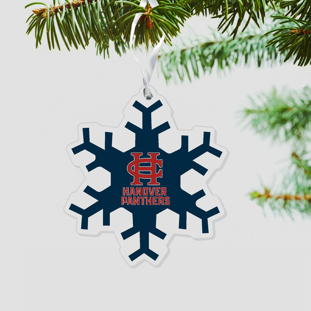 Snowflake Acrylic Ornament. Navy