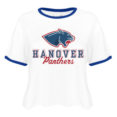 Ladies Cutoff Ringer Tee | White