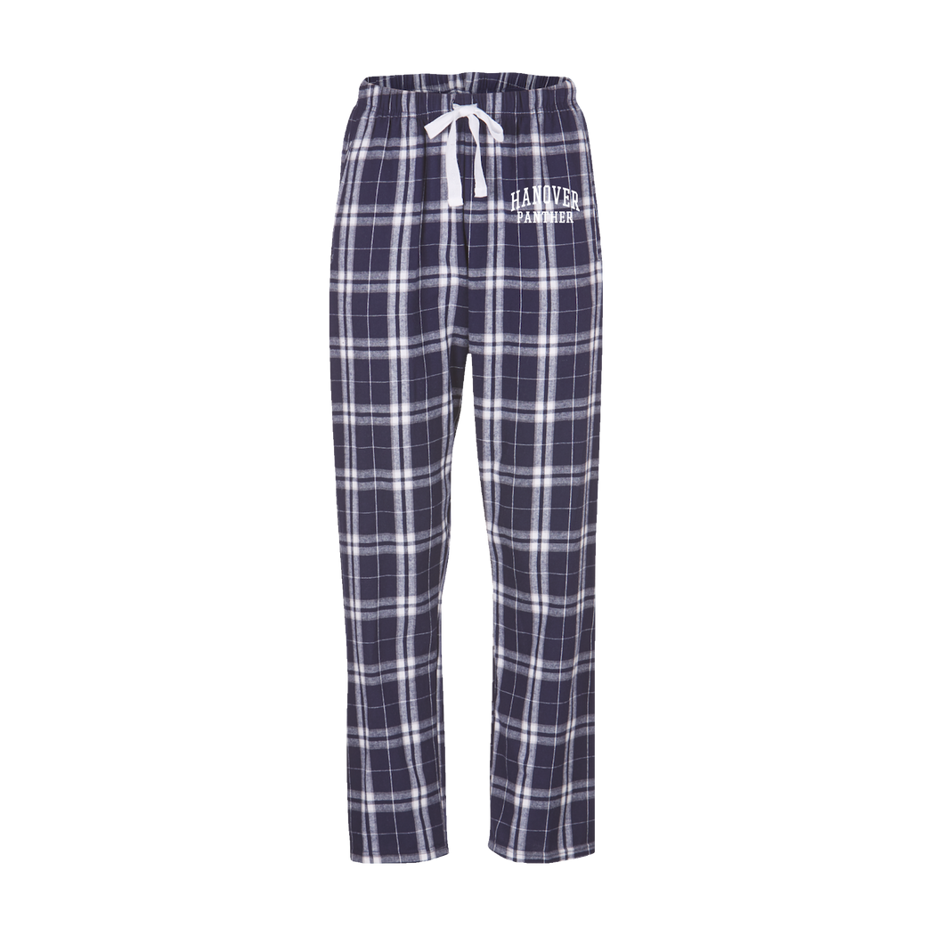 Haley Flannel Pant, Navy Silver Plaid