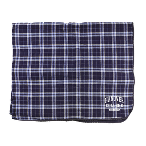 Premium Flannel Blanket, Navy/Silver Plaid
