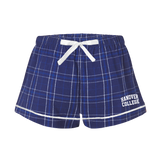Ladies Flannel Short | Navy Field Plaid