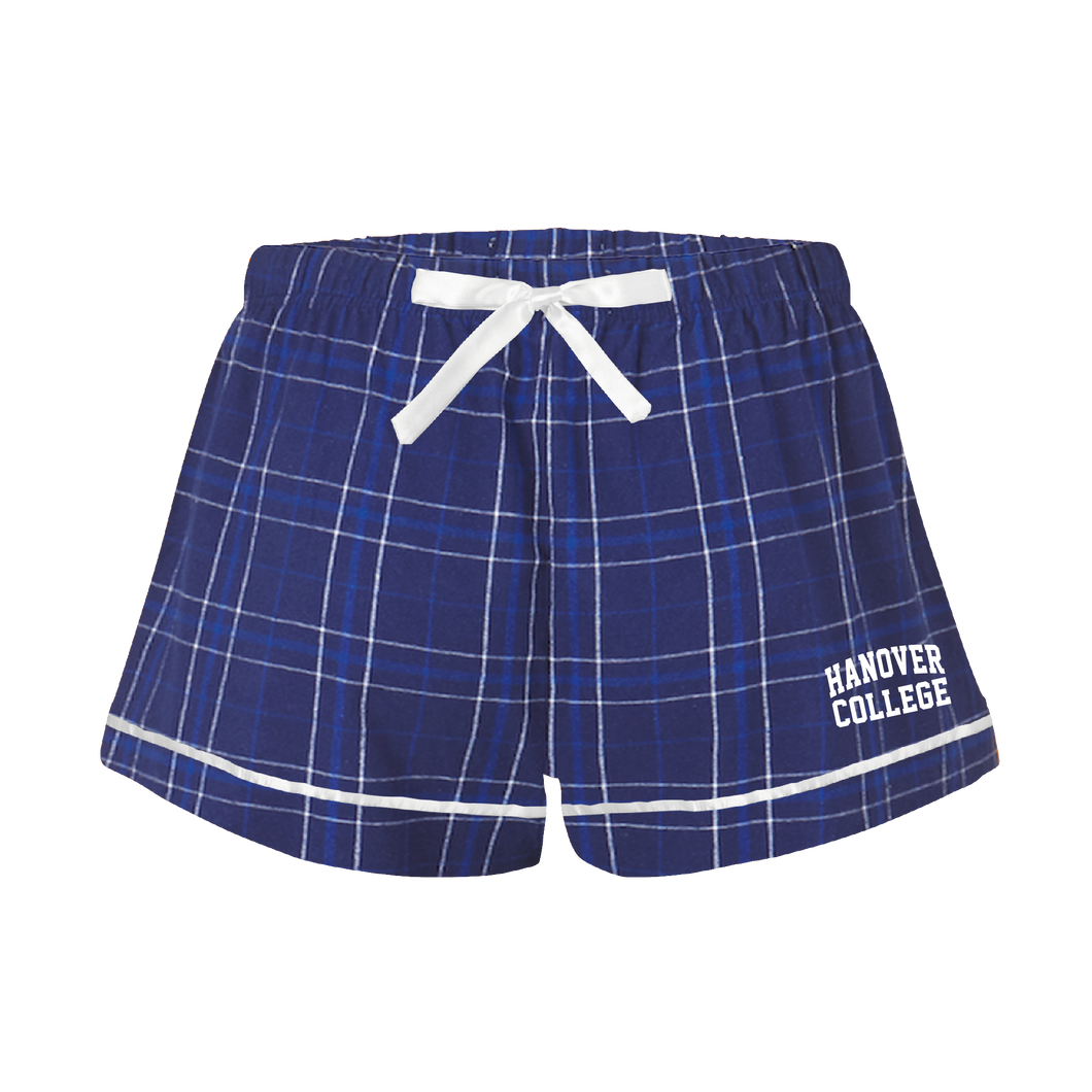 Ladies Flannel Short | Navy Field Plaid