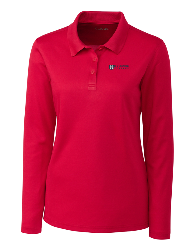 Ladies Long Sleeve Pique Polo, Red