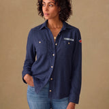 Legend Sweater Shirt Womens | Brighton Navy Twill