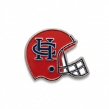 Brass Lapel Pin Football Helmet | Silver
